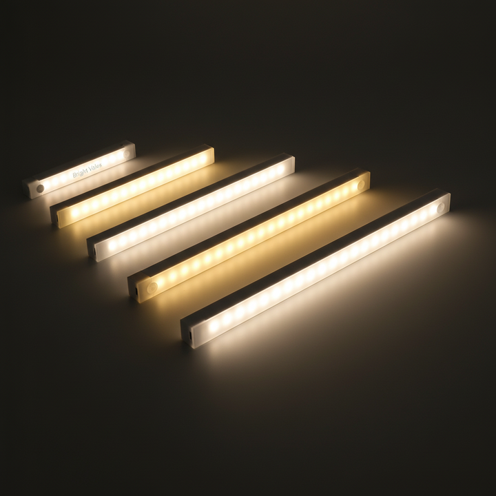 Motion Sensor Wireless LED Night Light USB Rechargeable Long Strip Bar Lamp for Kitchen Cabinet Wardrobe Bedside Staircase Tube